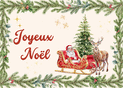 Joyeux Noël avec le Père Noël et son renne